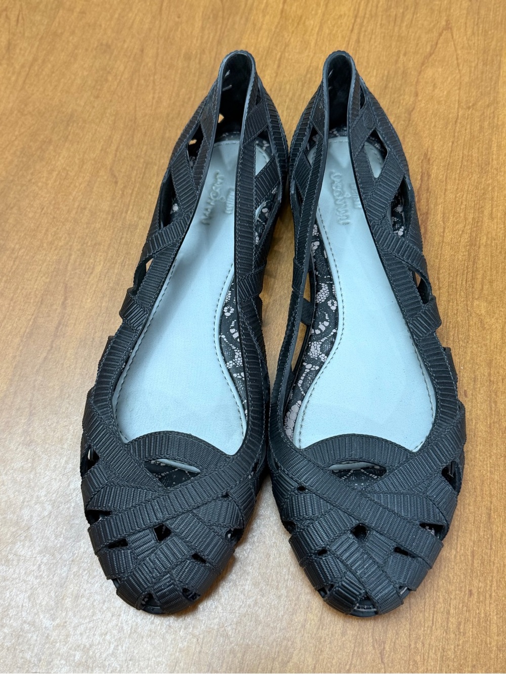 Melissa+Jason Wu Women’s Jelly Shoes- Black Flats- video in listing